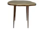 White + Brass Liquid Accent Table - Front