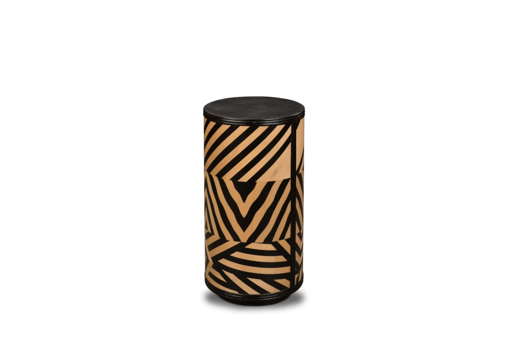 Black + Natural Tribal Accent Table 
