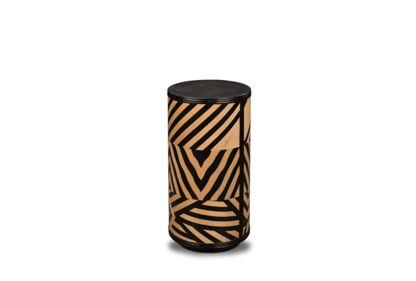Black + Natural Tribal Accent Table  - 360