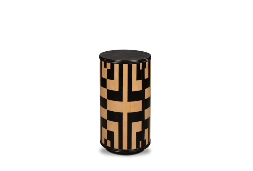 Black + Natural Geo Accent Table  - 360