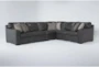 Greer Dark Grey Leather 4 Piece 133" Modular Sectional With Right Arm Facing & Left Arm Facing Loveseat, Armless Chair and Corner - Signature
