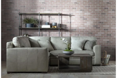 Greer Stone Leather 3 Piece 105" Modular Sectional With Right Arm Facing & Left Arm Facing Loveseat and Corner