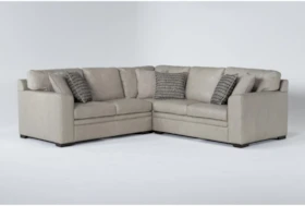 Greer Stone Leather 3 Piece 105" Sectional With Right Arm Facing & Left Arm Facing Loveseat and Corner
