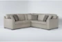 Greer Stone Leather 3 Piece 105" Modular Sectional With Right Arm Facing & Left Arm Facing Loveseat and Corner - Signature