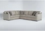 Greer Stone Leather 4 Piece 133" Modular Sectional With Right Arm Facing & Left Arm Facing Loveseat, Armless Chair and Corner - Detail