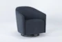 Chanel Denim Swivel Accent Chair - Side