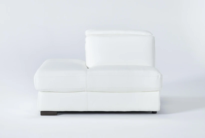 Hana White Leather Left Arm Facing Chaise With 2 Position Headrest - 360