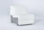 Hana White Leather Armless Chair With 2 Position Headrest - Side