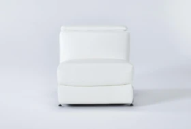 Hana White Leather Armless Power Recliner With Power Headrest