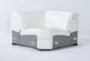 Hana White Leather 3 Piece 113" Power Reclining Sectional With Left Arm Facing Chaise - Signature