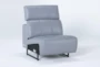 Alessa Sleet Leather Armless Chair - Detail