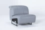 Alessa Sleet Leather Armless Chair - Side