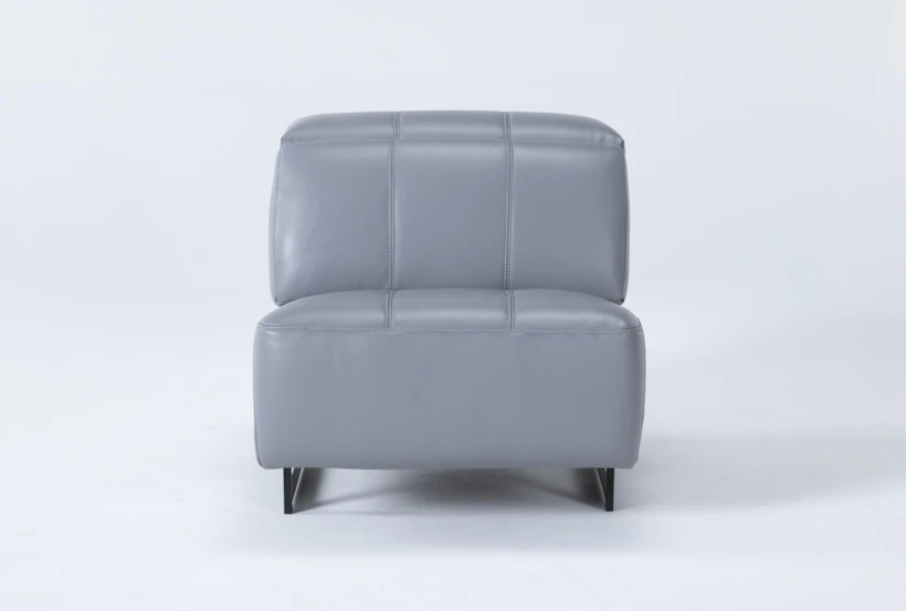 Alessa Sleet Leather Armless Chair - 360