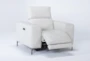 Alessa Frost Leather Power Reclining Chair with Power Headrest - Side