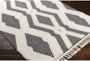 7'8"x10'2" Rug-Globally Inspired High/Low Pile With Fringe Black/Ivory - Detail