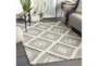 2'x3' Rug-High/Low Pile With Diamond Pattern Charcoal/Cream - Room