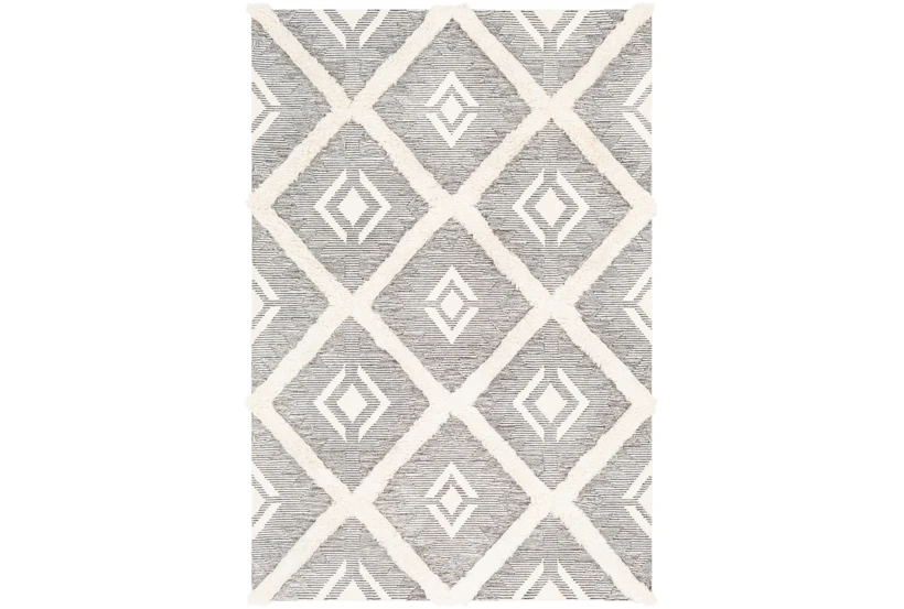 2'x3' Rug-High/Low Pile With Diamond Pattern Charcoal/Cream - 360