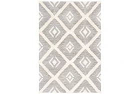3'x5' Rug-High/Low Pile With Diamond Pattern Charcoal/Cream