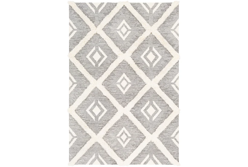 6'x9' Rug-High/Low Pile With Diamond Pattern Charcoal/Cream - 360