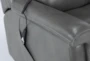 Serena Grey Leather 87" Power Reclining Sofa with Power Headrest, USB, Heat & Massage - Hardware