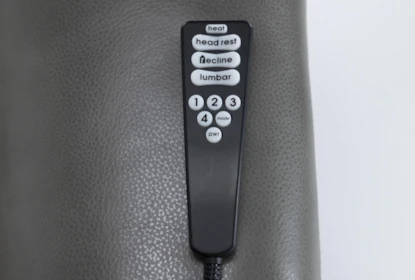 Serena Grey Leather 87" Power Reclining Sofa with Power Headrest, USB, Heat & Massage - Hardware