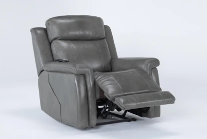 Power Recliner With Headrest, Massage Leather Recliner