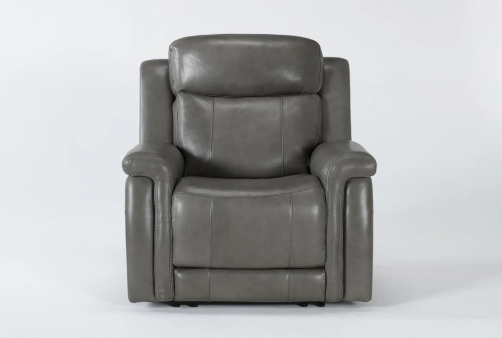 Serena Grey Power Recliner With Power Headrest And Lumbar