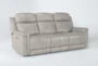 Serena Taupe 87" Power Reclining Sofa With Power Headrest & Lumbar - Side