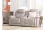 Serena Taupe Power Reclining 77" Console Loveseat With Power Headrest, Heat & Massage - Room