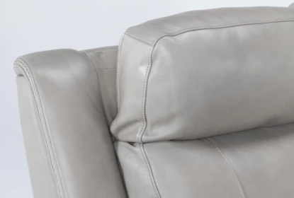 Serena Taupe Leather Power Recliner with Power Headrest, Lumbar & USB - Detail