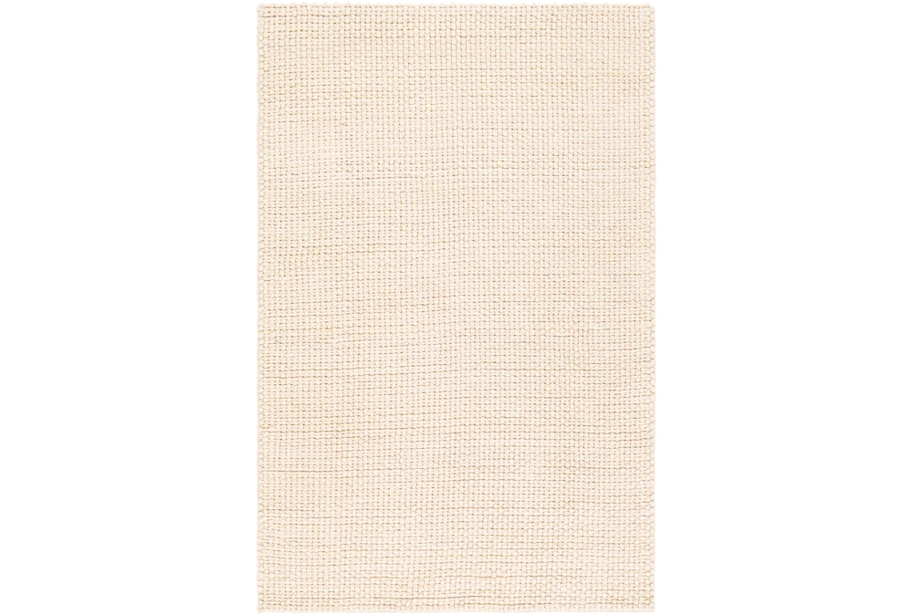 2'x3' Rug-Polyester And Wool Woven Cream
