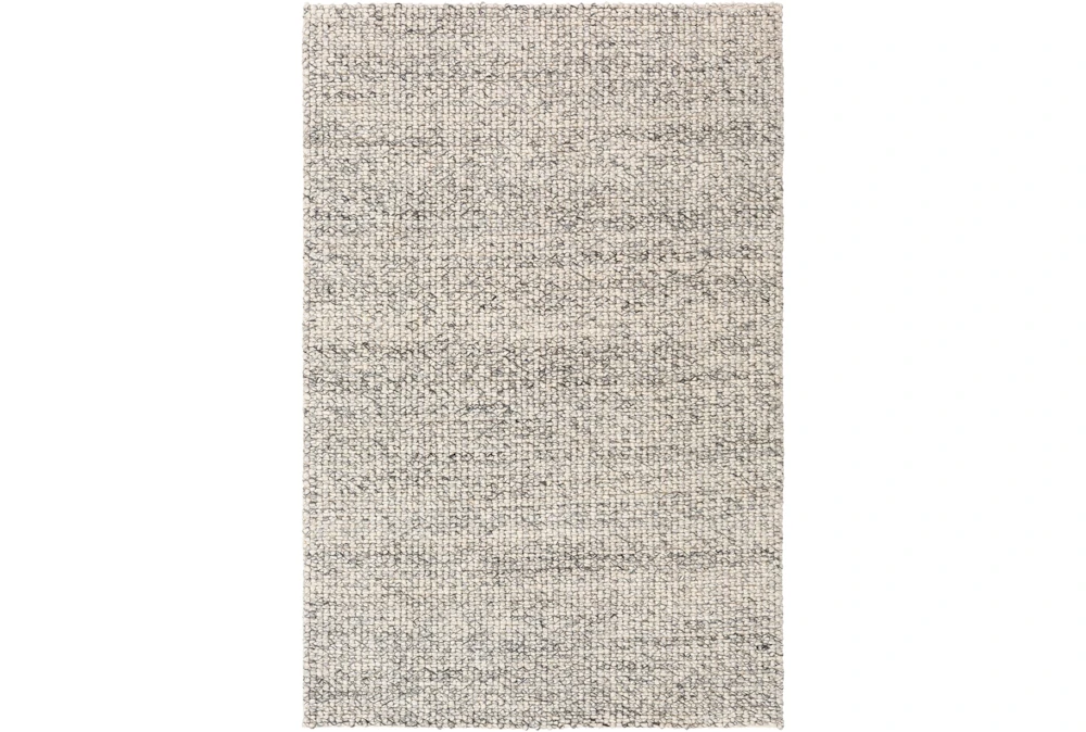 2'x3' Rug-Polyester And Wool Woven Charcoal/Ivory