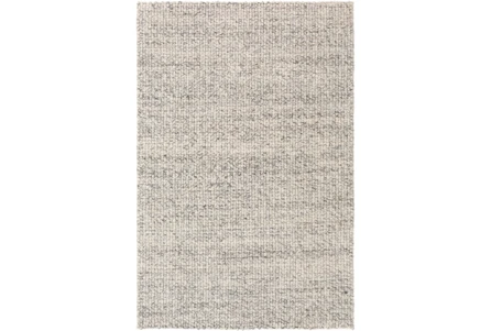 8'x10' Rug-Polyester And Wool Woven Charcoal/Ivory
