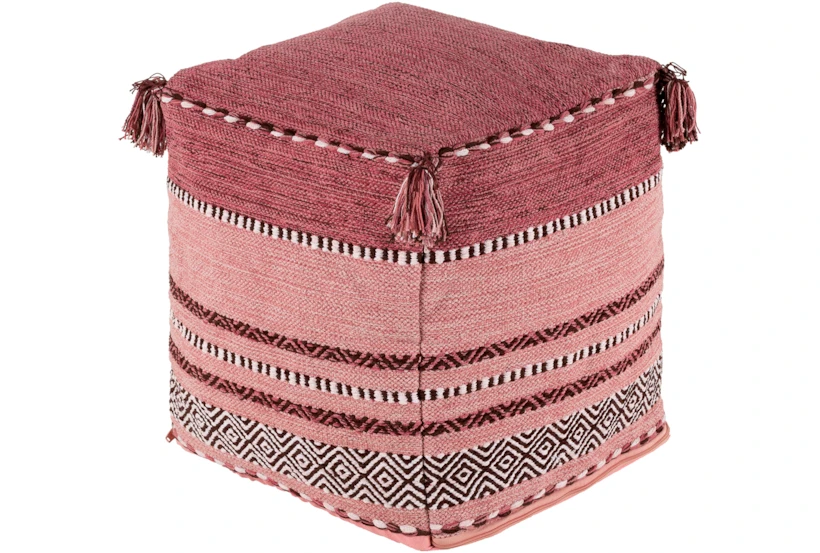 Pouf-Youth Pink And Blush Tassled - 360
