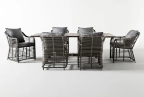Panama Outdoor 7 Piece Rectangle Dining Set With Koro Chairs