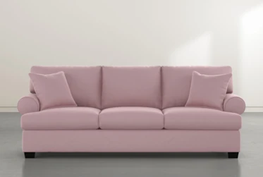 Brody 93" Pink Velvet Sofa