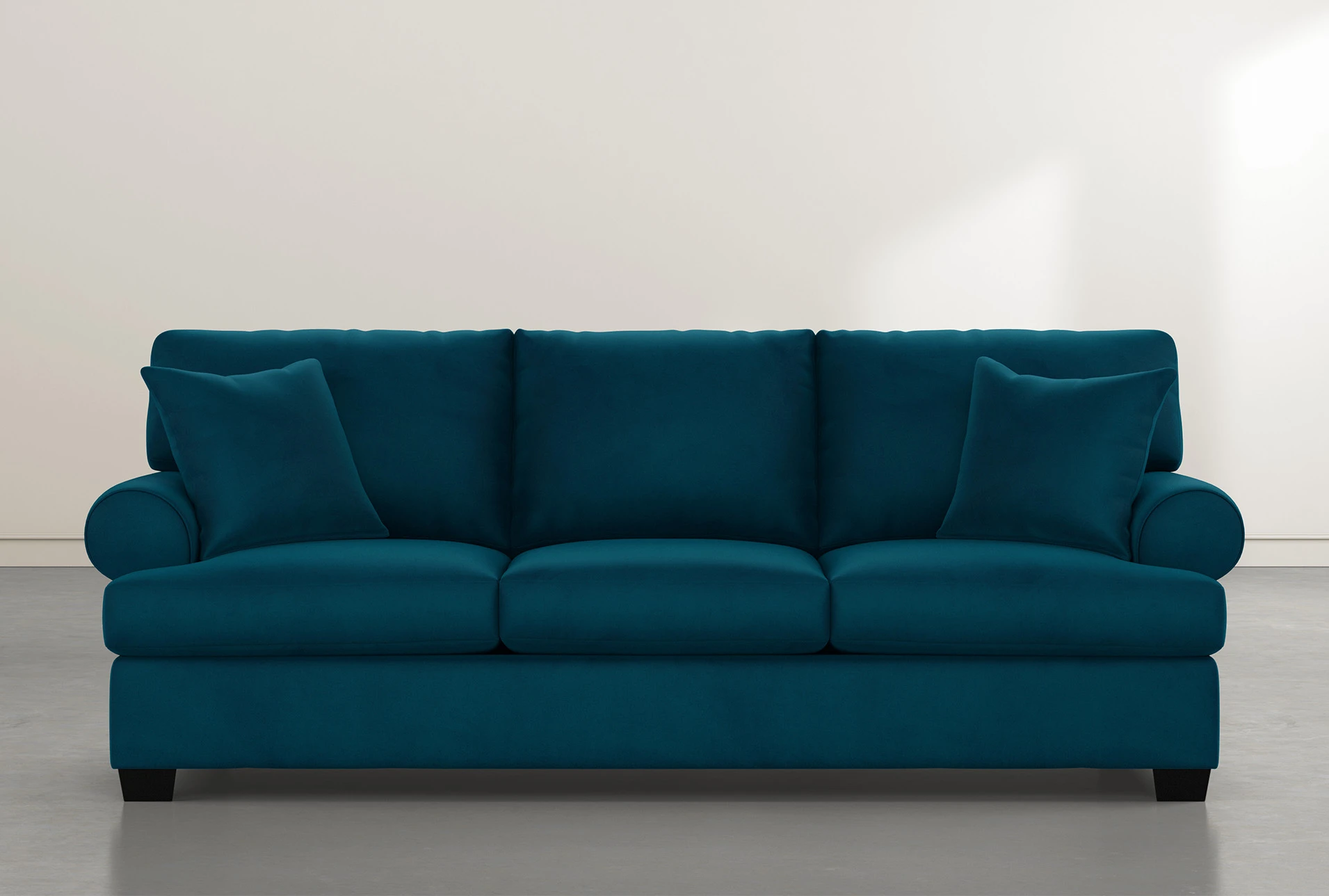Brody 93" Teal Blue Velvet Sofa | Living Spaces