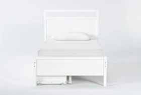 Reese White Twin Panel With 2-Drawer Storage