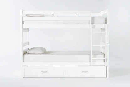 Reese White Twin Over Bunk Bed, White Twin Over Full Bunk Bed With Storage