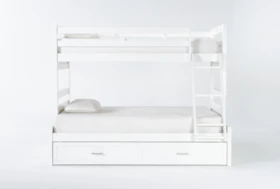 Reese White Twin Over Full Bunk Bed With 2-Drawer Storage