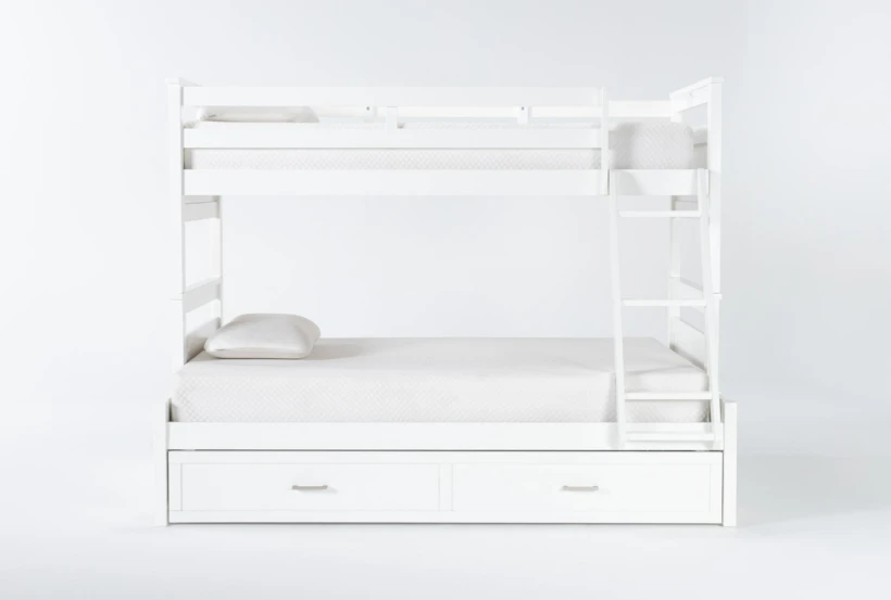 Reese White Twin Over Full Bunk Bed With 2-Drawer Storage - 360