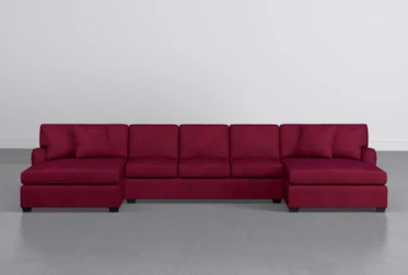 Jenner Red 3 Piece 170" Sectional With Double Chaise