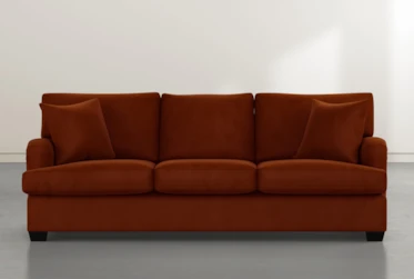 Jenner 93" Orange Velvet Sofa