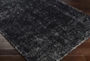 2'5"x8' Rug-Solid With White Striation Black/White - Detail