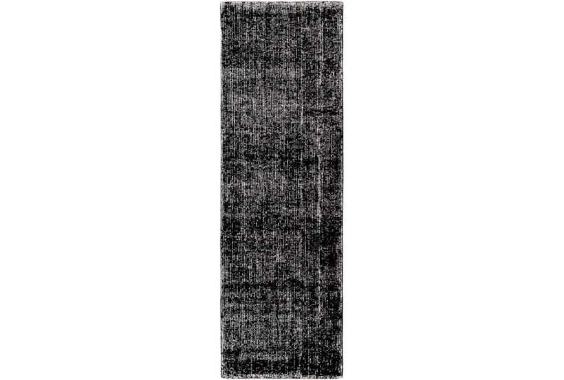 2'5"x8' Rug-Solid With White Striation Black/White - 360