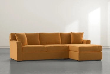 Aspen Down Orange 2 Piece Sectional With Right Facing Chaise