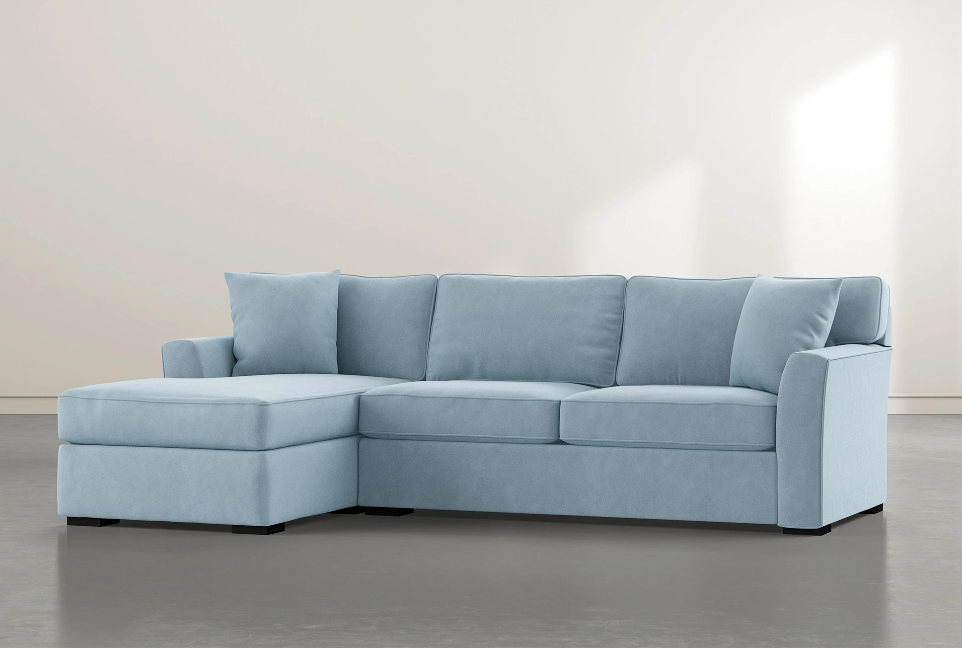Aspen Down Light Blue 2 Piece Sectional With Left Facing Chaise