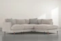 Adeline II Grey Chenille 2 Piece 109" Sectional With Right Facing Chaise
