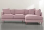 Adeline II 2 Piece 109" Pink Sectional With Right Facing Chaise - Signature