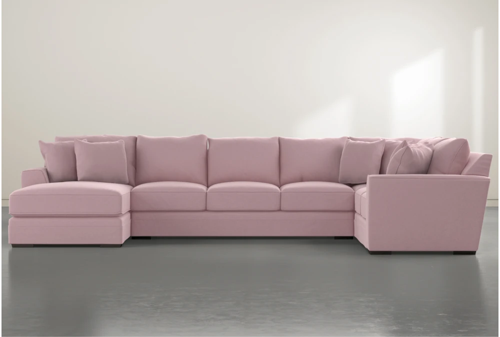 Delano Pink 3 Piece 169" Sectional With Left Arm Facing Chaise